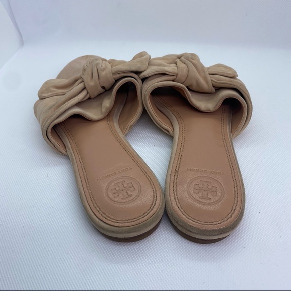 Tory Burch Annabelle Bow Slide Sandal Blush Pink Suede Size 8M - Picture 5 of 7